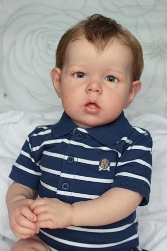 Anano Reborn Puppen Die Aussehen Echte Boy 20 Zoll 50cm Reborn Toddler Puppen Lebendige Silikon Babys Gerade Beine Weiches Haar