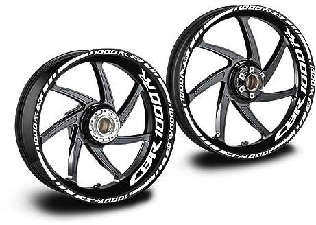 Adesivi cerchi moto compatibile con honda cbr 1000 rr 17 pollici (bianco)