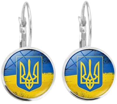 Weltkarten-Ohrringe – Glas-Tropfenohrringe,Ukrainische Ohrringe,Einfach Und Vielseitig Als Geschenk Für Freunde,Antike Karte,Reisender-Ohrringe,Länderflagge,Hip-Hop-Tropfen-Modeschmuck Für Da