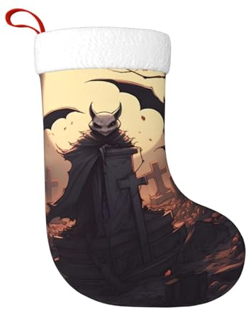 cfpolar Halloween Fledermaus Grab Weihnachtsstrümpfe 45 cm, Weihnachtsbaum hängende Strumpf Weihnachtsdekorationen Ornamente Strumpf Klassischer Geschenkhalter für Urlaub Famliy Home Party Saison