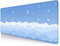 LTHAOGUO Cute Light Blue Desk Mat Mousepad, Kawaii Anime Gaming Deskmat Pastel Clouds, Aesthetic Stars Moon Deskpad, Minimalist Mint White XL Mouse Pad, 31.5 X 11.8 Inch