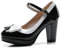 Lolita Chaussures de mariée Chaussures de mariage Soirée Escarpins Rouge Rose Violet Femme Brevet Cuir Nœud Papillon Minces Talons Hauts Princesse, Noir , 39 EU