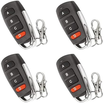 Vervmczn 4Pcs Universal Duplicator Remote Garage Door Remote,Remote for Gate, Remote Control Key Fob, Replacement Garage Door