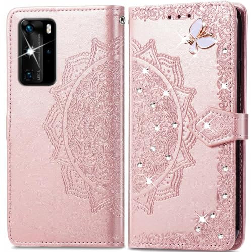 Handyhülle Tasche für Huawei P40 Pro/P40 Pro Plus Hülle,PU Lederhülle Wallet Flip Case Standfunktion Kartenfach Schutzhülle Klapphülle für Huawei P40 Pro/P40 Pro Plus Cover