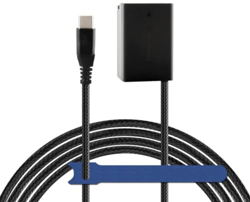Camaisa Geflochtenes Kabel Type-C zu CP-T125 DC Koppler NP-T125 Dummy Batterie für Fuji Kamera GFX50S GFX50R GFX 50S
