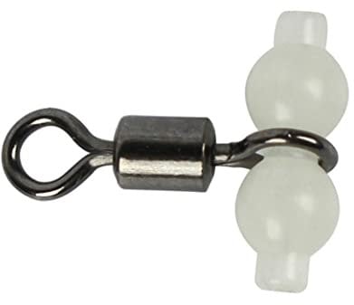Pineeseatile Fishing Swivel 3 Way Luminous Cross Line Rolling Line Hook Connector Swivel with Glow Beads Small Fishing gear accessories