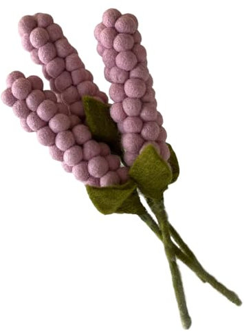 your castle Liebliche Filzblumen für kleine Vase Set Nika, 23cm, handgemachte Dekoblumen, fairer Handel, nachhaltige Deko aus Filz, realistische Kunstblumen, künstliche Stoff Blumen, 3 Stück in Rosa