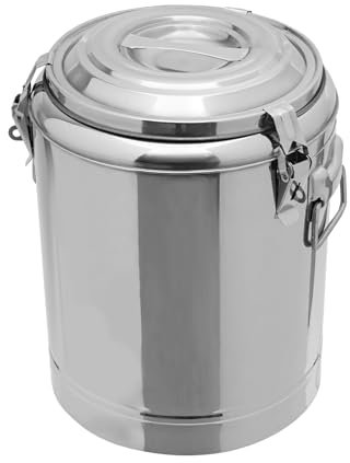 LOIRIIC Termo de acero inoxidable profesional para gastronomía de acero inoxidable, recipiente térmico para alimentos, recipiente térmico, recipiente para leche con tapa sellada y asa (20 L)