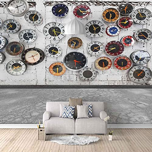 XLMING Vintage-Uhr-Poster 3D Tapeten Home Esszimmer Sofa Schlafzimmer Wohnzimmer TV Hintergrund-150cm×105cm