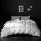 APSMILE Daunendecke 135x200 Sommer 100% Flauschige Federn & Daunen, Bettdecke 135x200 Dünn Bio-Baumwolle, Allergiker with Ökotex, RDS für Tierwohl, Extra Leichte Sommerdecke Federbett, Weiß