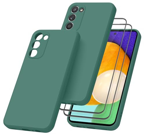 Vancle für Samsung Galaxy S20 FE Hülle mit 2 Stück Panzerglas, Dünne Silikon Handyhülle für Samsung Galaxy S20 FE 5G/4G 6,5 Schutzhülle mit Stoßdämpfung und Weiches Faserfutter für S20 FE 5G Case