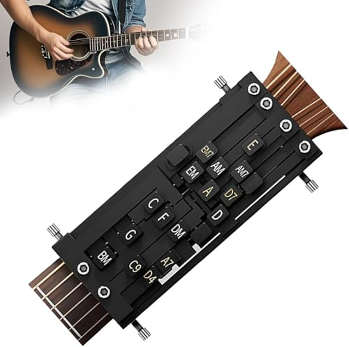 Omuotaut Gitarren-Akkord-Trainer, Akkordpresser, Lernsystem mit Gitarrendiagramm, Lehrübung, Zubehör für Anfänger, Geschenke (1 Stück)