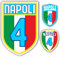 Adesivo Scudetto Napoli 4 tricolore mod. 1 sagomato (2 ADESIVI DA 10 cm. OMAGGIO inclusi nel pacco) cm. 10