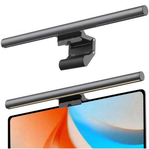 Yeelight Monitor Light Bar Touch Control 42cm, 1500Lux Dimmable USB Powered Monitor Light, Stepless Adjustable & Color Temperature Screen Lamp, No Glare & Eye-Care Anti-Blue Desk Lamp for Work Game