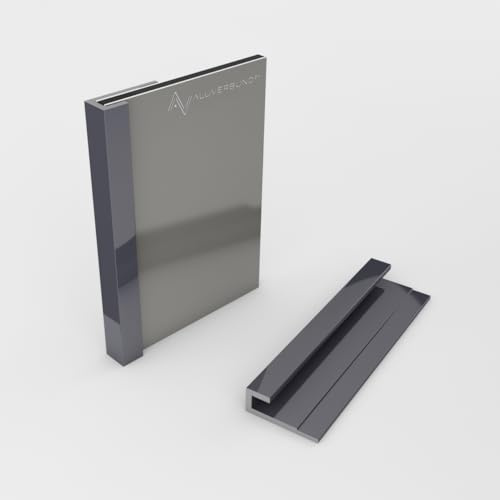 Aluminium Profil 300cm Abschlussprofil - Anthrazit - für 3mm Alu-Verbundplatten PVC-Wand-Paneelen Acrylglas HPL-Platten - Ideal für Küchenrückwände Duschrückwände Wandverkleidungen