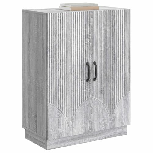 vidaXL Sideboard Graues Sonoma 66 x 34,5 x 87 cm Holzwerkstoff, Moderner Speisezimmer-Buffet, rechteckige Sideboard-Aufbewahrung, schickes Möbel, Elegante Essentials