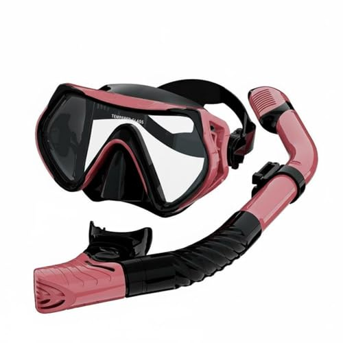 AsrMyjcx Children Diving Goggles Underwater Visor With Scratch-Resistant Glass Lens Comfortable Silicone Seal Anti-Choke Valve Adjustable Clips Suitable for Family Trips, Pink, Mask-snorkel