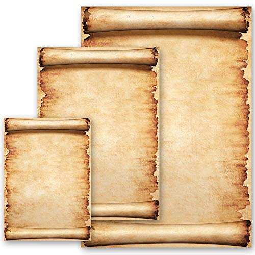 50 Blatt Briefpapier Altes Papier Old Style PERGAMENT - DIN A4 Format | Paper-Media