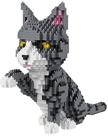 Balody Katze, die die Pfote gibt.Figur zum Zusammenbauen mit Nanoblocks 1300 Teile