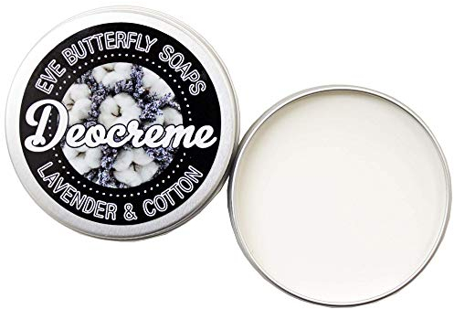 Deocreme Lavender & Cotton - Regular Size 50 g | aluminiumfrei, Duft nach frischer Wäsche, vegan