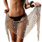 BriskyM Frauen häkeln Strand vertuschen Sarong Wrap mit Muscheln Netznetz Bikini vertuschen Muschel Strand Schal Mesh Badebekleidung Schals