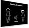 Plaque de maison Family personnalisée avec 3 membres pour boite aux lettres - Format 12x8 cm - Couleur noire