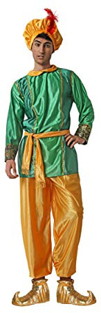 Gojoy shop- Disfraz de Paje para Hombres Navidad Carnaval (Contiene Gorro, Cinturón, Camiseta, Pantalón y Mochila de Cuerdas adulto L=170CM-180CM)