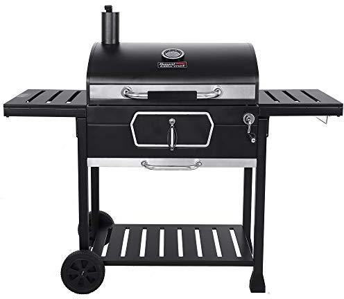 Royal Gourmet CD2030AN Holzkohlegrill, 76,2 cm, Deluxe-Grill, Smoker, Picknick, Camping, Terrasse, Hinterhof, Kochen, Schwarz