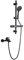 Robinet De Douche De Baignoire, Robinetterie en Cuivre Mural, Mitigeur Noir Triple Eau Chaude Et Froide, Salle De Bain Ensemble De Douche avec Étagère De Levage, Pomme De Douche Pressurisée