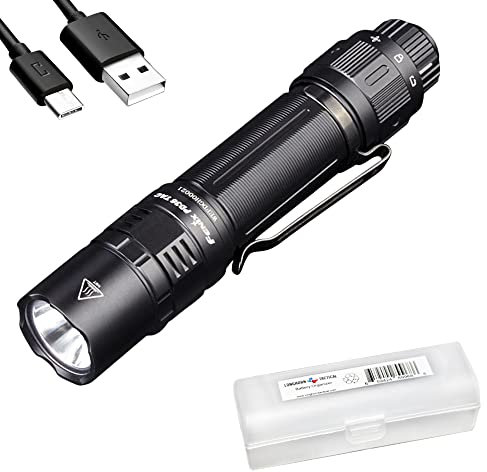 Fenix Linterna táctica PD36 TAC, 3000 lúmenes USB-C recargable, con organizador LumenTac