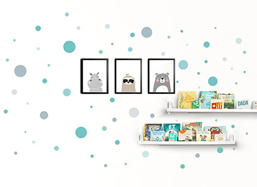 Little Deco Wandtattoo Zusatz Punkte I mint hellgrau türkis I Kinderzimmer Babyzimmer Aufkleber Sticker Wandaufkleber Kreise Wandsticker Kinder Dots DL133
