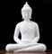 Houlu 30,5 cm Keramik-Buddha-Statue, sitzender Buddha, meditierende, sitzende Buddha-Figur für Zuhause, Büro, Gartendekoration, Innen- und Außenbereich, Weiß, 30,5 cm H x 22,9 cm L x 15,2 cm B