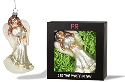 Party Rock | Adorno de cristal de ángel elegante | Colección X-Mas