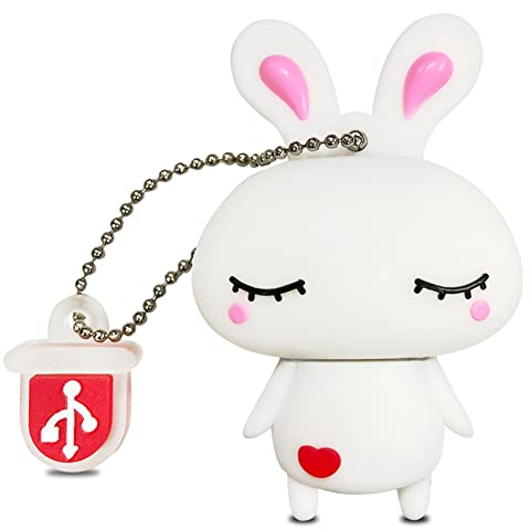 Clé USB en Forme de Lapin Mignon 32 Go, BorlterClamp Amusante et Mignonne Mémoire Stick USB Flash Drive pour Stockage de Données Externe