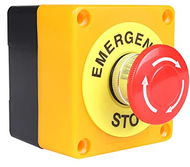 WANGCL Emergency Stop Button Rotary switch buttons 1NO 1NC Switch Station Box with Emergency Stop Sign