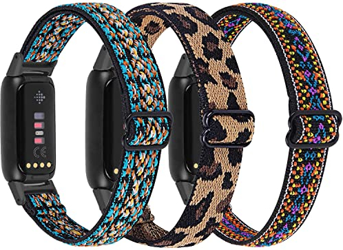 Nigaee 303 verstellbare elastische Bänder, kompatibel mit Fitbit Luxe, Nylon, dehnbar, Sportbänder, Ersatz-Armband aus weichem, atmungsaktivem Stoff, für Fitbit Luxe Fitness- und Wellness-Tracker,