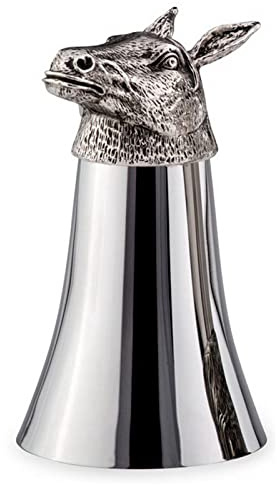 H.Bauer jun. Edelstahlbecher Sturzbecher Figur Pferd 200 ml - Schnapsbecher Edelstahl Jagd Wald Tiermotiv - ein Highlight zu jeder Party, Junggesellen-Feier, für Jäger, Sammler oder als Geschenk