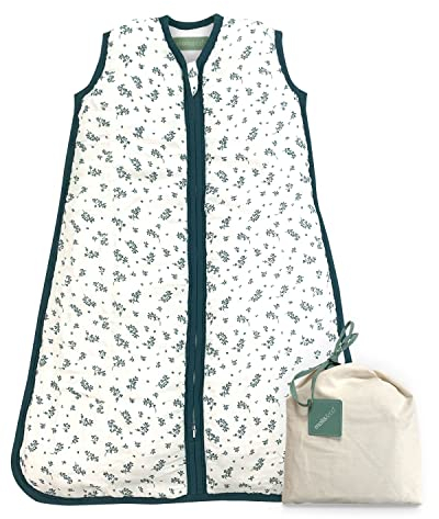 molis&co - Baby Schlafsack ärmellos - Ideal für Frühling und Herbst - Babyschlafsack 1 tog ohne Ärmel - Leicht gepolstert - Babyschlafsack Neugeborene - Premium-Musselin - Ocean (60 cm)