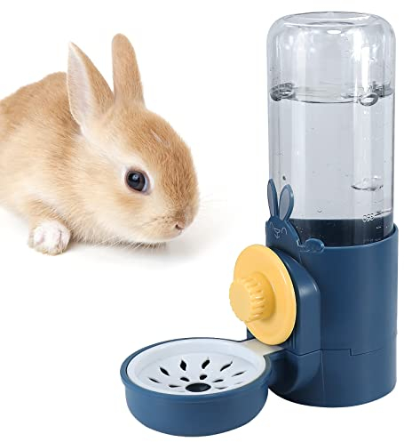 Rabbit Water Bottles 500ml Large Guinea Pig Non Drip Automatic Kettle for Bunny/Ferret/Hedgehog Small Animal Dispenser (Blue)