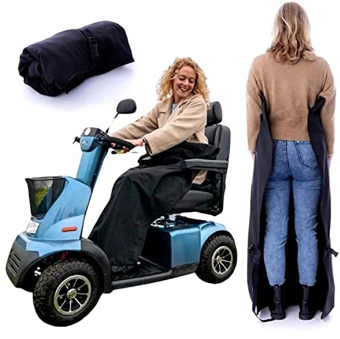 BELIEFF Seniorenmobil Decke - Roller Decke Beinschutz - Rollerdecke Beinschutz Winter - Motorroller Zubehör - Fußsack - Unten Offen - Schwarz - Large