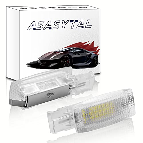 Asasytal LED Innensonnenblenden Kosmetikspiegellampen Leselicht 6000K Superhell Kompatibel mit Golf 4/5/6 1J1 Va-riant 1J5 Jet-ta 5 Pas-sat B6/7 CC Polo 9N3 Po-lo 6R etc., 2 Stücke