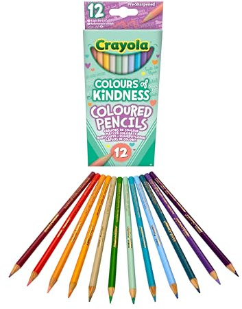 CRAYOLA Colours of Kindness Pencils Age 3+ - Assorted Colours (Pack of 12) | Colours That Represent Good Feelings | Ideal for Kids Aged 3+, pastel-coloured
