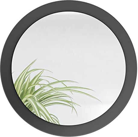 Vladon Spiegel Globe 50 cm, Made in Germany, dekorativer runder Wandspiegel für Flur und Wohnzimmer mit MDF-Rahmen in Schwarz matt