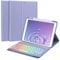 GOKOCO iPad 10.2 Inch Backlit Keyboard Case,Anti-slip Slim Protective Case with Pen Holder,Detachable Wireless Backlit UK Layout Keyboard Case for iPad 9th Gen(2021)/8th Gen(2020)/7th Gen(2019)-Purple
