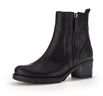Gabor Damen Ankle Boots, Frauen Stiefeletten,Moderate Mehrweite (G),reißverschluss,Bootee,Booties,halbstiefel,schwarz (Micro),40.5 EU / 7 UK