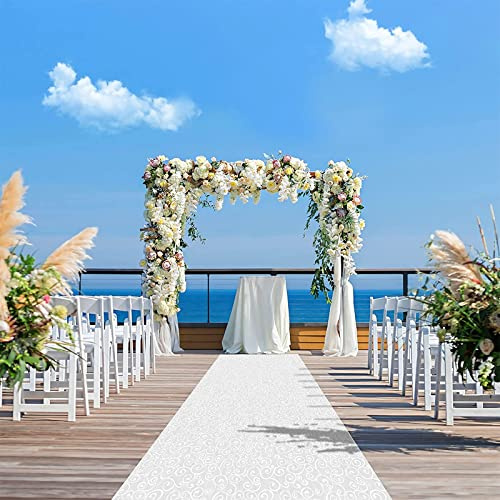 Teppichläufer für Hochzeit, 10 m 20 m Event-Teppich, weißer Dekorationsteppich, 2 mm, rutschfest, Braut-Gehweg-Teppiche, Flur-Bodenmatte für Hochzeitsfeier, Kirche, Strand im Freien ( Size : 1.2x15m )