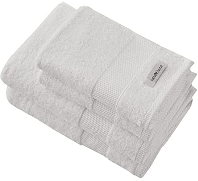 PandaHome Handtuch Set aus Baumwolle - 2 Badetucher, 2 Handtücher - 100% Baumwolle Towel, Schnelltrocknend Weich Saugstark 500 g/m² (Weiß)