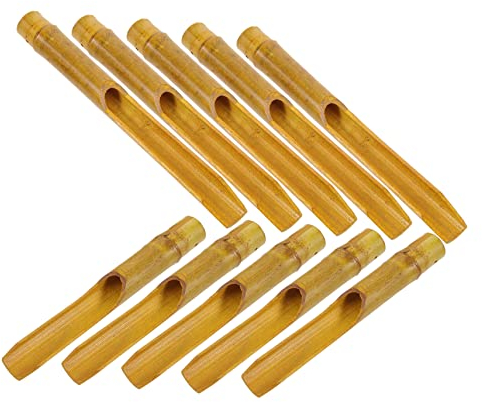OFFSCH Bambus-Windspiel-Armaturen, stabiles Windspiel, Rohr, Basteln, Windspiel, Rohre, DIY-Rohre, Ersatzteile, Röhren für Windspiele, Bambus-Windspiel, hohles Bastelzubehör, 10 Stück