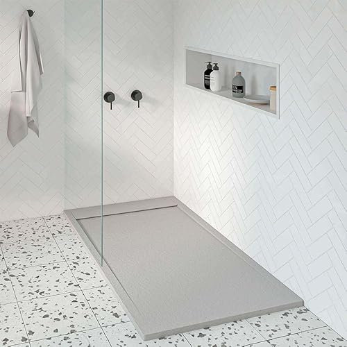KOES - Receveur de douche en résine modèle AMUR – 80x200 – Bleu brumeux RAL 7035