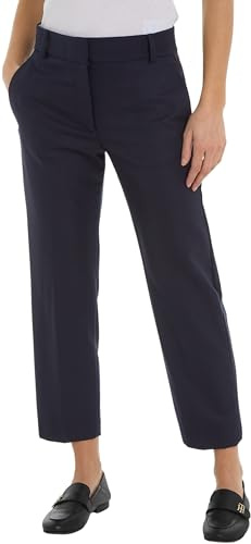 Tommy Hilfiger Damen Chino Hose Md Core Slim Straight Pant Slim Fit, Blau (Desert Sky), 34